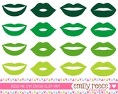 50% OFF - Saint Patrick's Day Lips Kiss Me I'm Irish Cute Clip Art - Commercial Use - Scrapbooking Invitations Cards - Instant Download Il_170x135