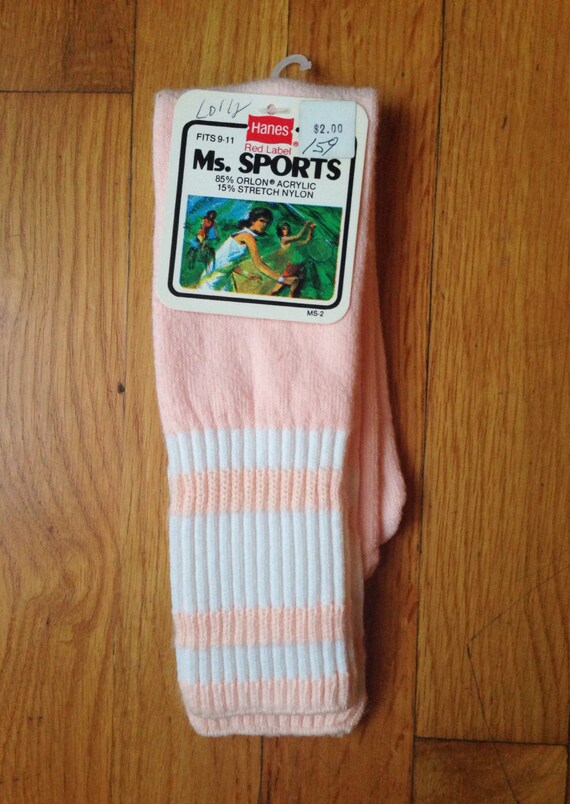 Hanes Women's Tube Socks Pink One Pack Deadstock by legitbabes