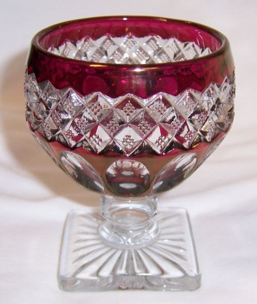 Westmoreland Glass Ruby Flashed WAKEFIELD aka WATERFORD 4 Inch