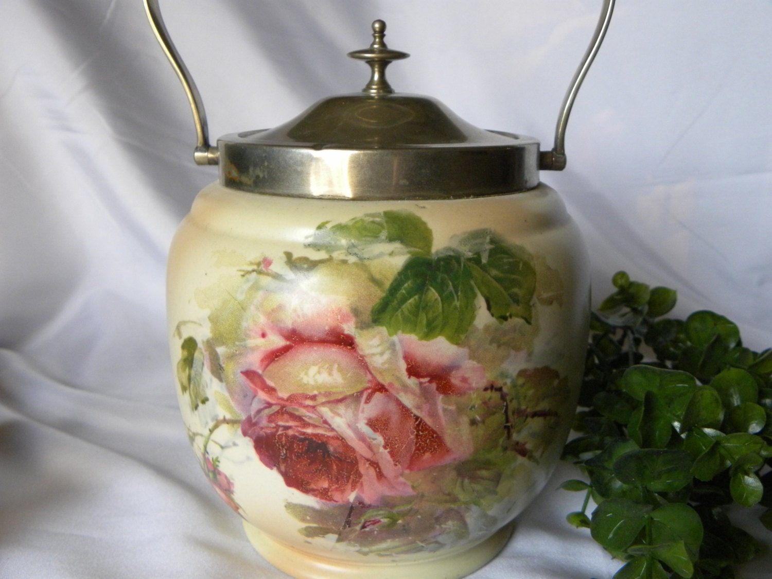 Antique English Carlton Ware Biscuit Jar Antique Victorian Urn