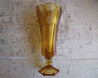 Vintage Coin Glass Amber Fostoria Bud Vase 1961 To 1982