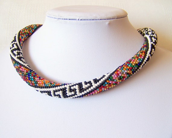 crochet necklace rope pattern crochet  necklace Handmade necklace  Beaded Beaded jewellery  rope