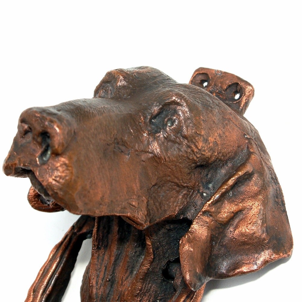 Vintage Hound Dog Door Knocker Brass