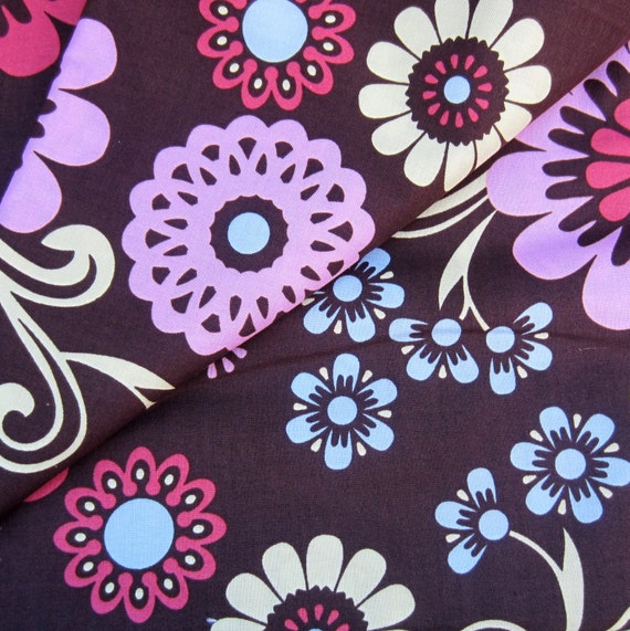 Brother Sister Fabric 1m 39 Abstract Flower by handmadesource