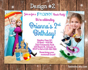 Frozen Anna Elsa Olaf in Summer CUSTOM Pool Swim Birthday