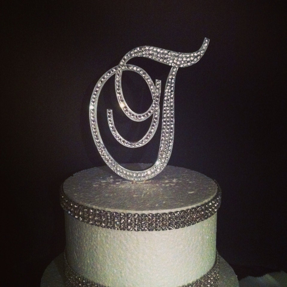 Bling Monogram Cake Topper