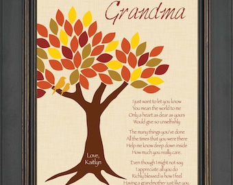 Personalized Grandma Gift - Grandmother Custom Gift - Mother's Day Gift - Special Grandma Print - Birthday Gift -Can be made in other colors