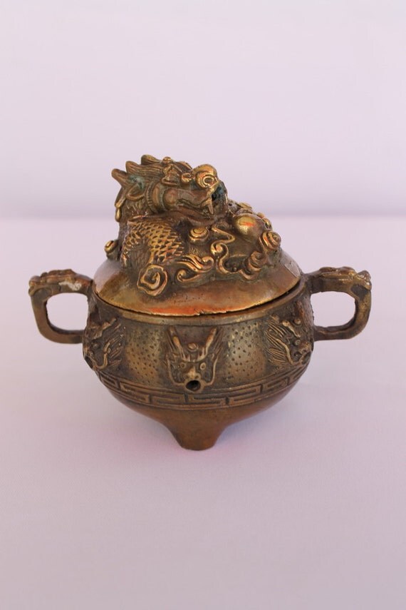 Antique Chinese Bronze Incense Burner Censer Late Qing Dynasty