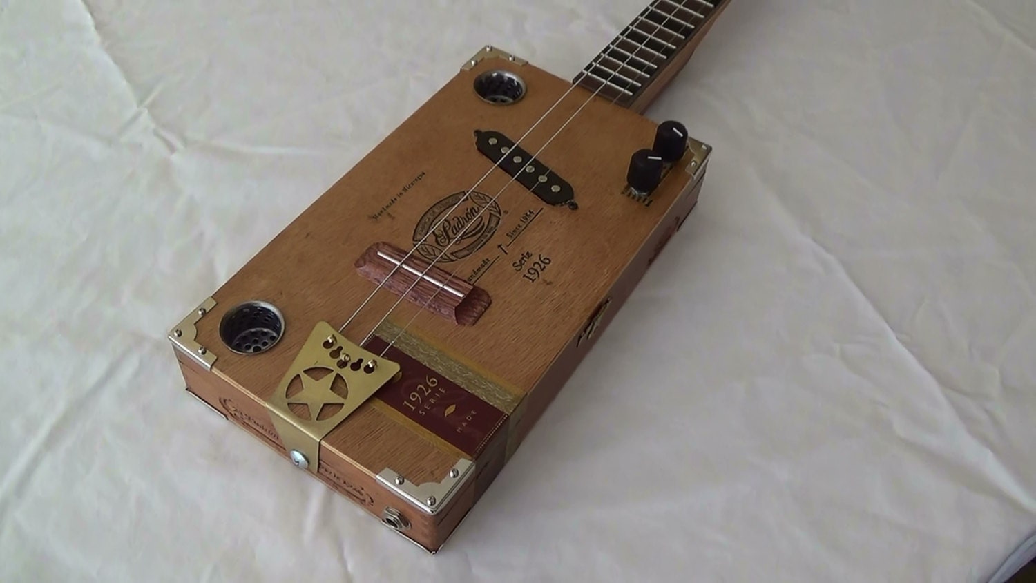 3 String Padron Electric Cigar Box Guitar With Magnetic Pickup