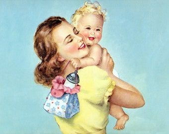 Mother and Baby Fabric Block - Sew In Fabric Block