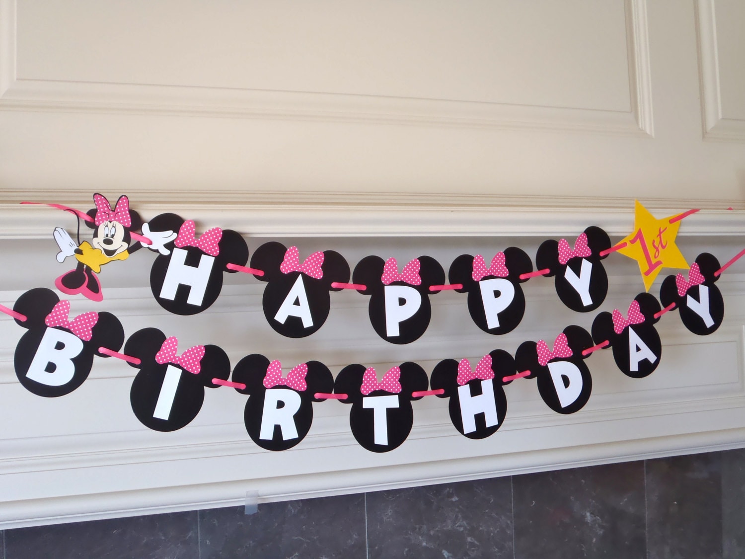 Minnie Mouse Birthday Banner Minnie Mouse 1st Birthday Party