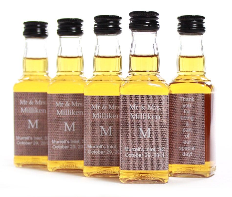 Personalized Mini Bottle Labels Custom Wedding Favors