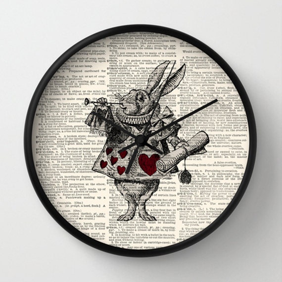 The White Rabbit Wall clock White Rabbit Alice in by CARTISIM