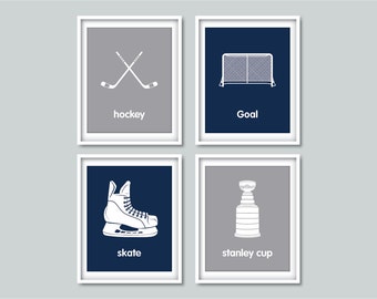 Hockey art - Children's wall art prints - Hockey decor - Sports art prints - Kids wall art - Nursery decor - Boys room art - Childrens art
