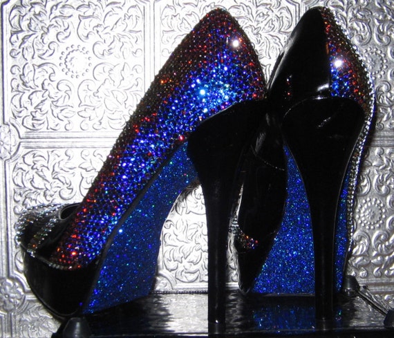 black crystal high heels