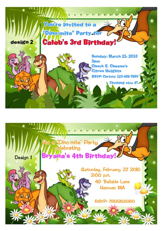 Land Before Time Birthday Invitations 3