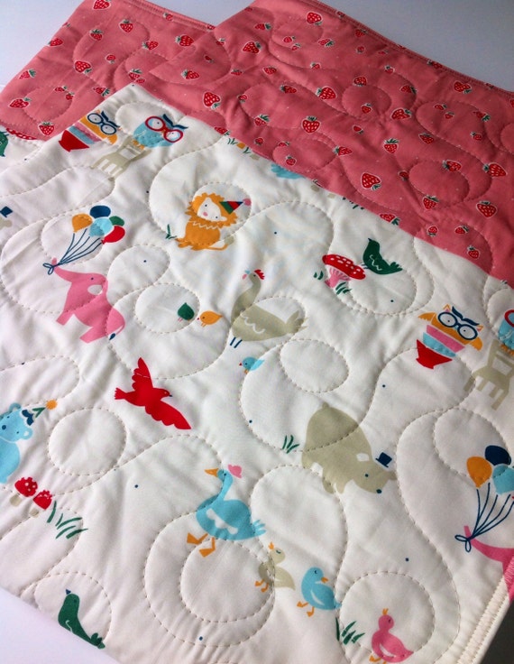 Baby Girl Quilt Organic Baby Blanket Woodland Birch by CoolSpool