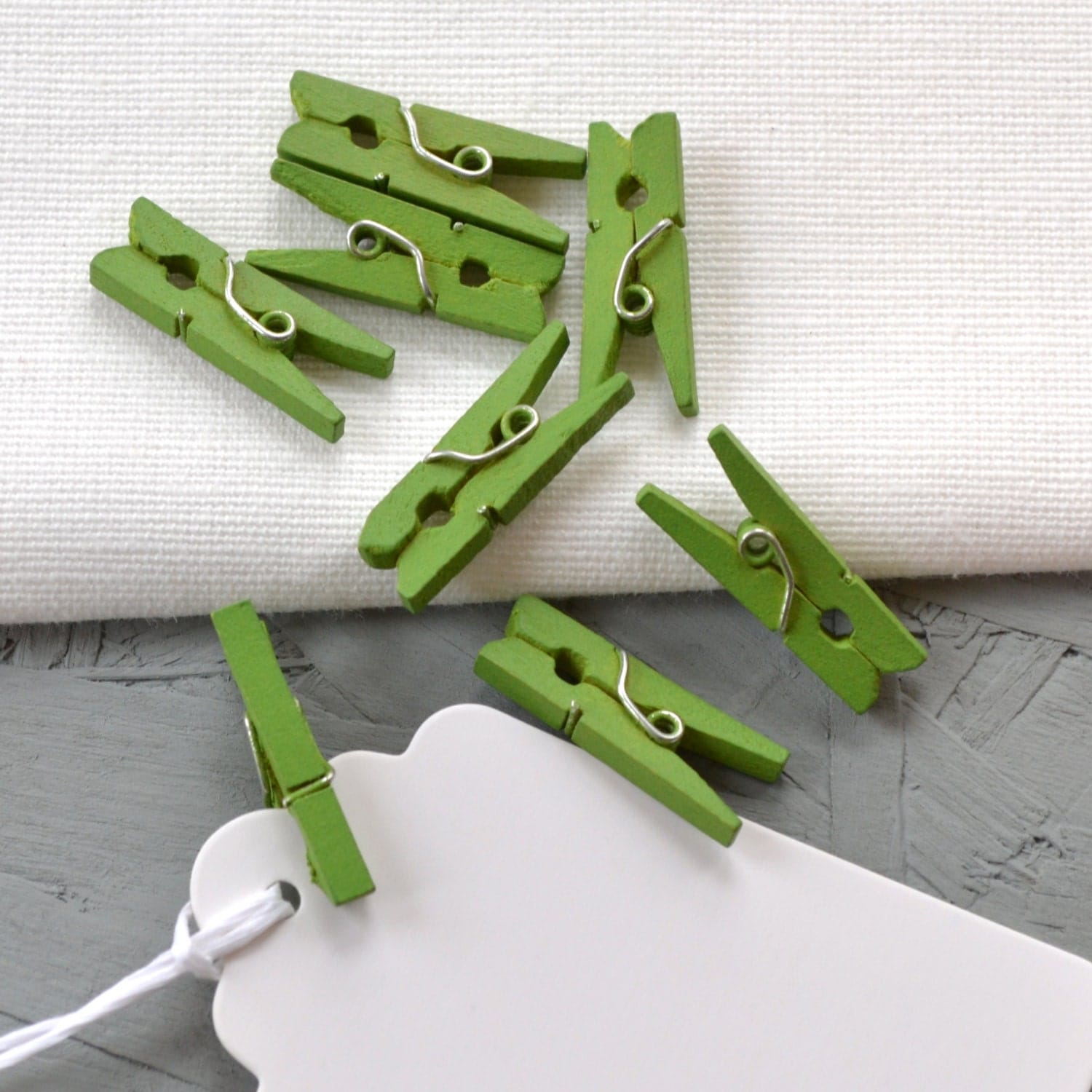 Pack Of 20 Mini Green Wooden Pegs