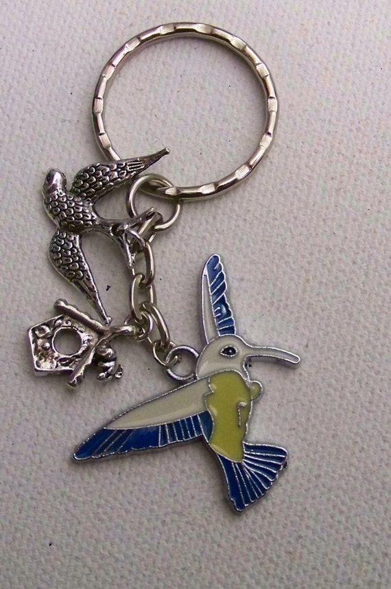 Metal Colorful Bird Key Chain Gift for Him Gift for Her