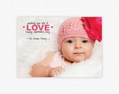 PRINTABLE Valentine Card - Valentine Photo Card - Valentine Birth Announcement - Birth Announcement Photo Card Il_170x135