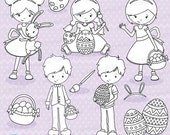 80% OFF SALE Easter kids digital stamp commercial use, vector graphics, digital stamp, digital images - DS641 Il_170x135