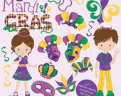 80% OFF SALE Mardi Gras clipart commercial use, valentine vector graphics, digital clip art, digital images - CL640 Il_170x135