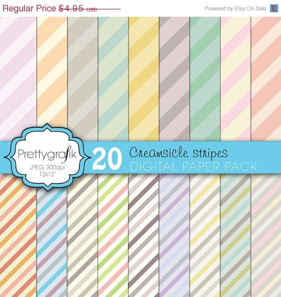 40% OFF SALE pastel stripes digital paper, commercial use, scrapbook papers, background - PS611 Il_570xn