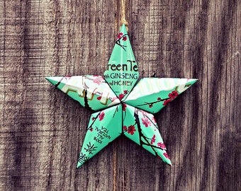 Upcycled Arizona Green Tea Can Star Ornament