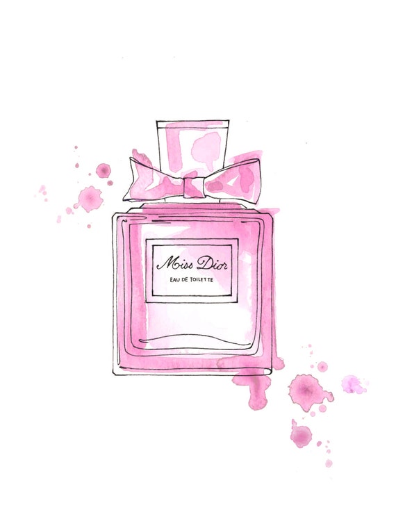 Items similar to Watercolor Miss Dior Perfume Bottle Series | 8x10 ...