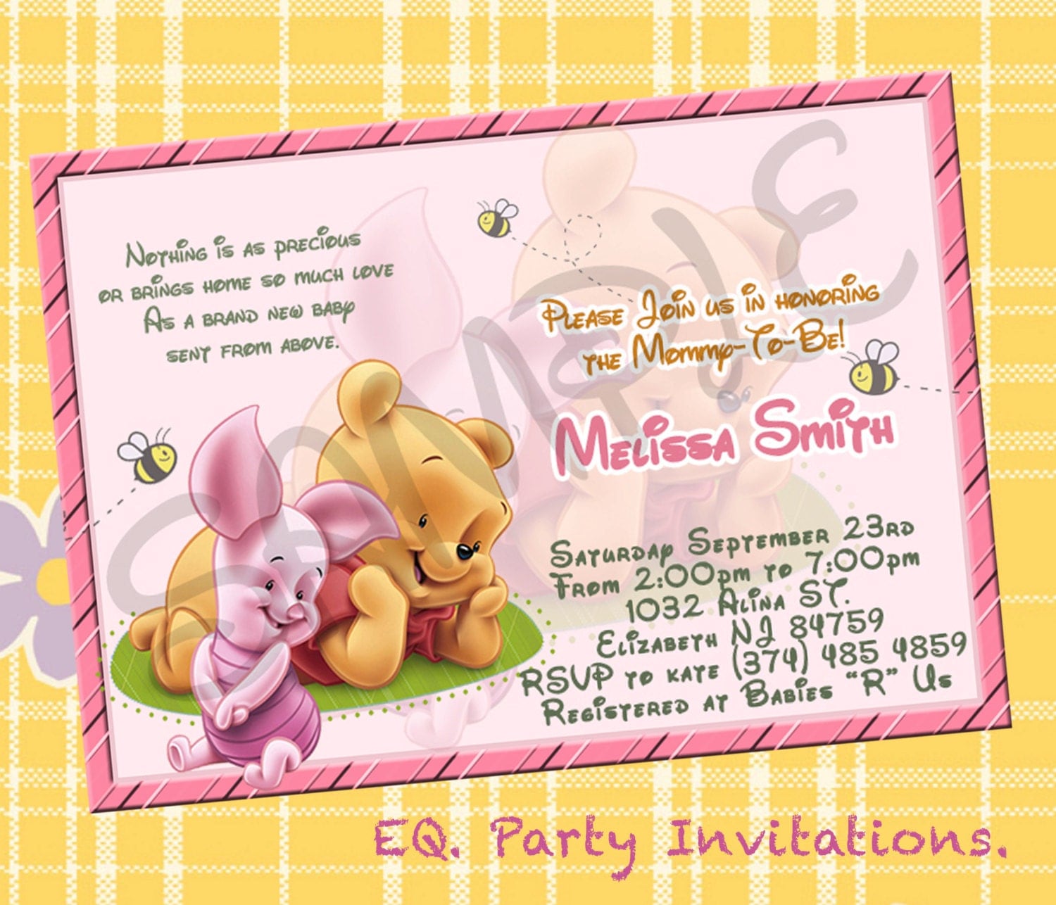 Printable Winnie The Pooh Baby Shower Invitations 6