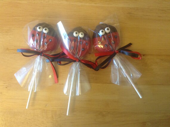 Chocolate+Covered+Oreo+Lollipops Ladybug Chocolate Covered Oreo Lollipops. Three by LadyBugzandLace