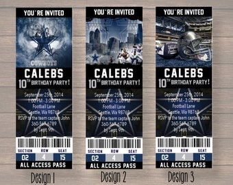 Dallas Cowboy, Dallas Cowboy Birthday Invitation, Dallas Cowboy Birthday Party