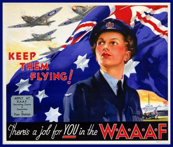 Art Print Australia WAAAF Recruiting Ad Print 1940s WWII