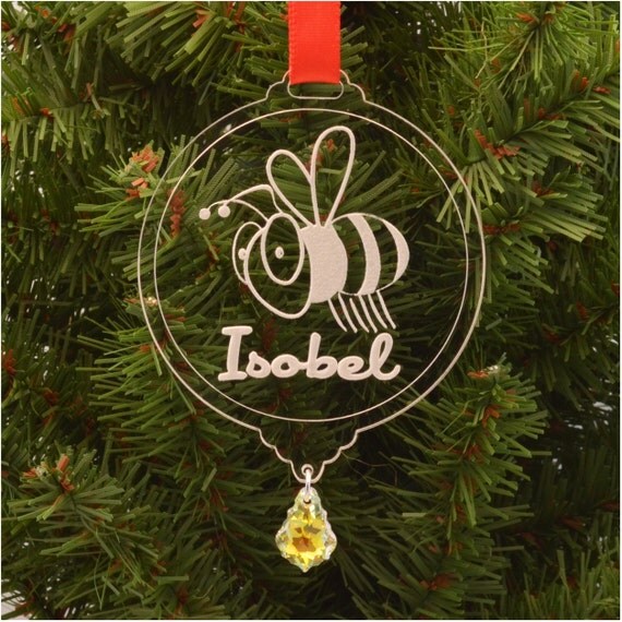 bumble bee christmas ornament with name laser engraved bumble bee christmas ornament with name laser engraved