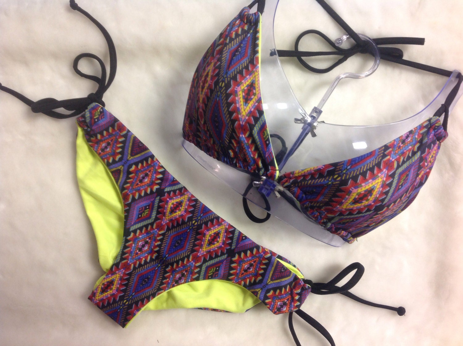Multicolored Print bikini by UnicoSwimwear on Etsy