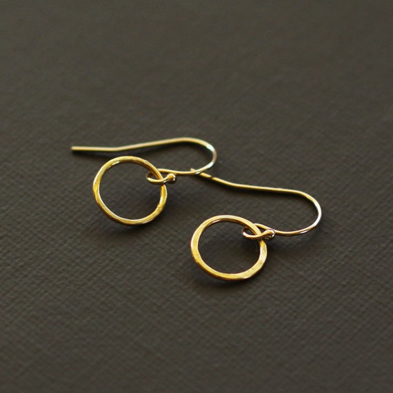 Minimalist Gold Circle Earrings Simple Everyday Earrings