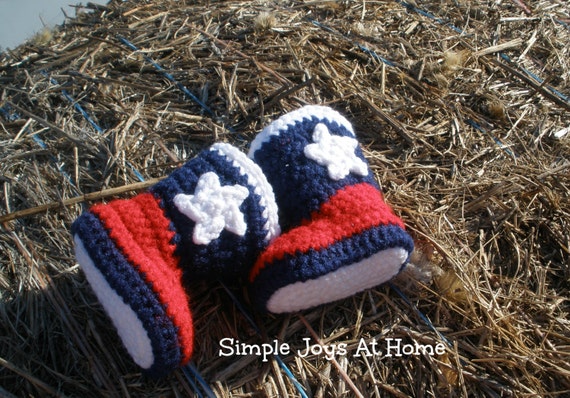 Texas Baby Crocheted Cowboy Boots