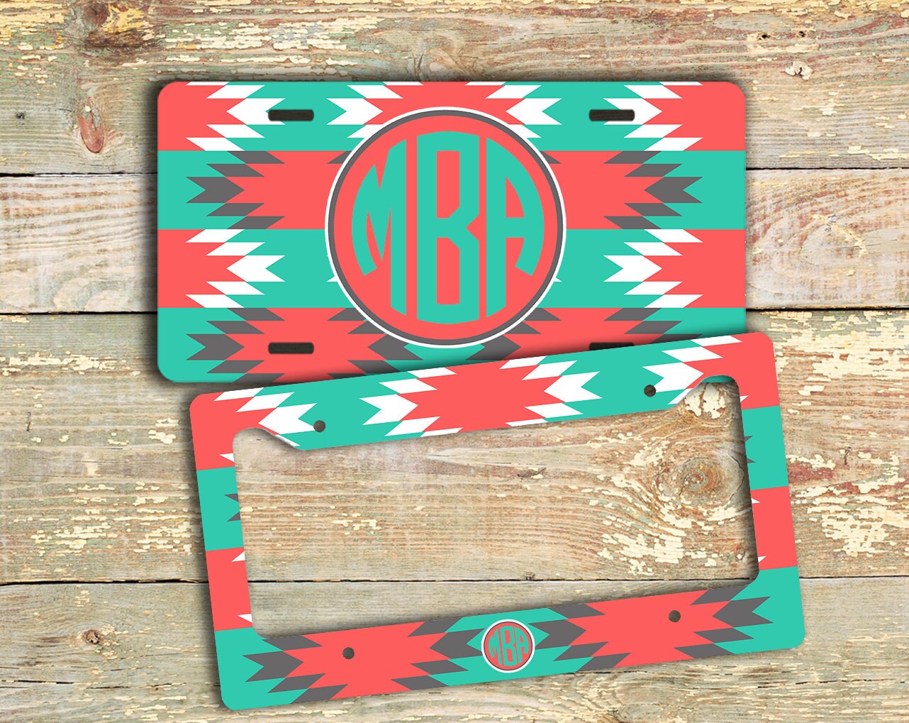 Car tag Monogram license plate or frame by PreppyCentral on Etsy