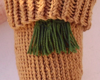 Kilt Garters Traditional hand knit, Medium Thyme Green