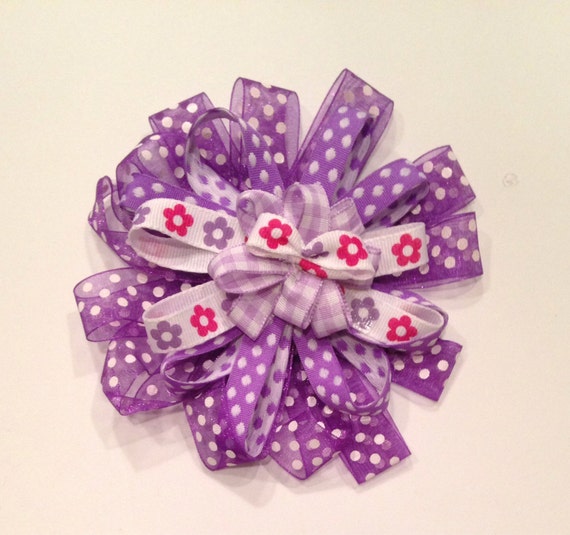Items similar to Bright Purple Hair Clip Newborn, Toddler, Girls