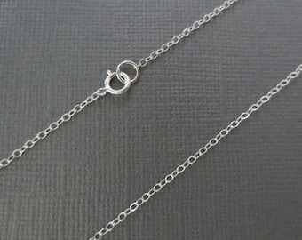 925 Sterling Silver Chain Link Necklace, Flat Cable Chain Necklace 15, 16, 17 or 18 inches--Finished Chain--Everyday Necklace