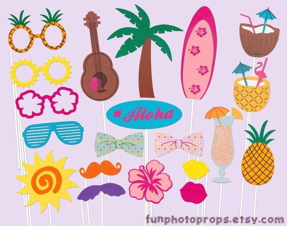 Items similar to Luau Party Photobooth Props - 19 Piece ... Items similar to Luau Party Photobooth Props - 19 Piece ...