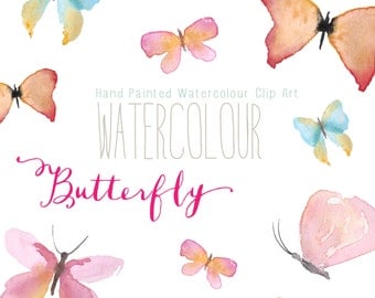 Watercolour Butterfly Hand Painted Clip Art