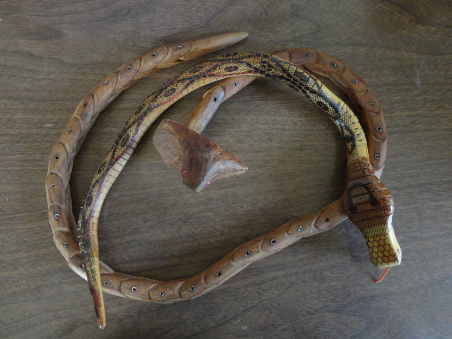 Hand Carved Wooden Snakes from India