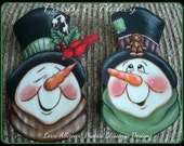 Snowmen - Frosty and Flakey Snowman Christmas ornaments painting pattern packet instant download