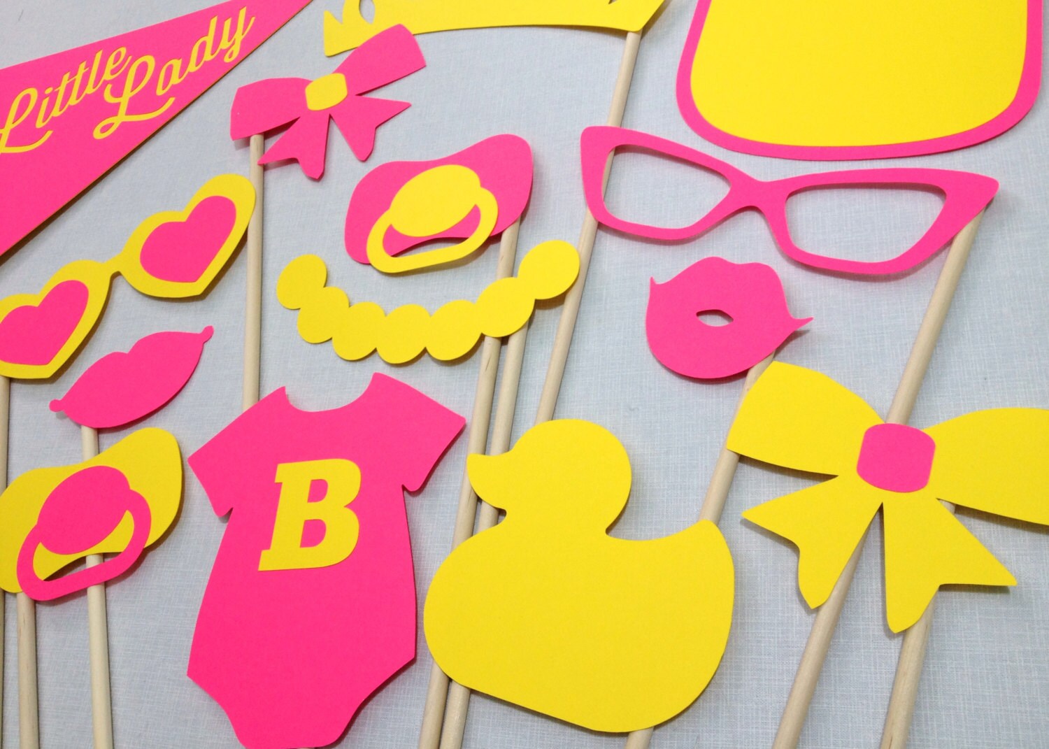 15Piece Little Lady Set Baby Shower Photobooth Props Baby