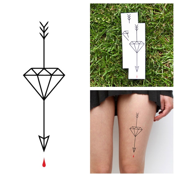diamond arrow temporary tattoo set of 2 diamond arrow temporary tattoo set of 2