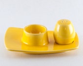 Vintage 1960s Yellow Egg Cup and Salt Pot by  Hummel  W.Germany