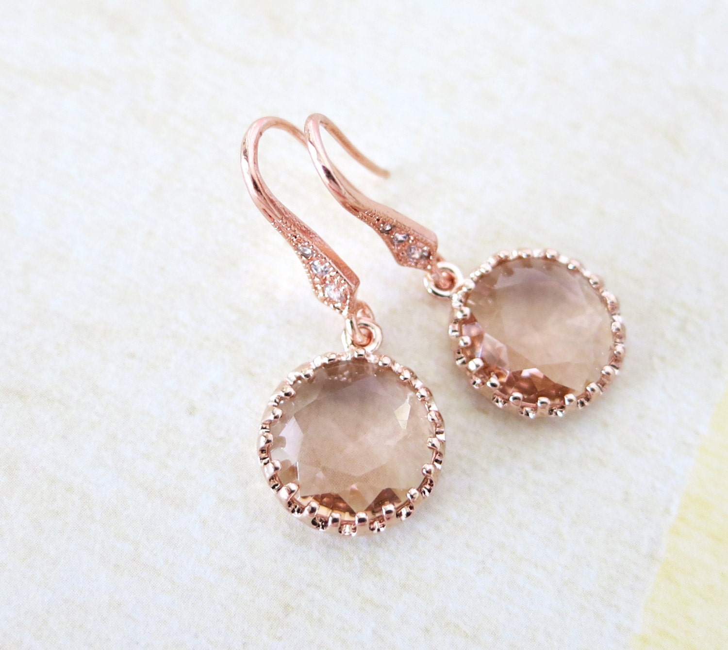 Rose Gold Champagne Glass drop Earrings gifts for by ColorMeMissy
