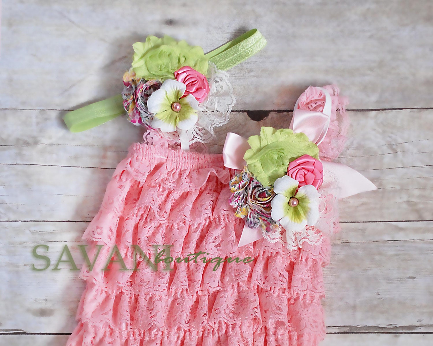 baby lace outfit 3pcs set pink green lace romper set. Lace